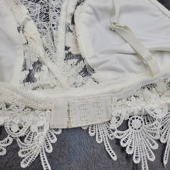 Line & Dot Francoise Bralette Lace in White Size M - Picture 9 of 9